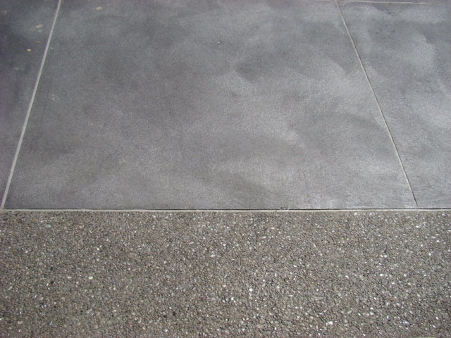coloured concrete and exposed aggregate